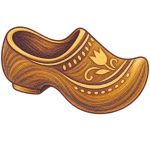 Watercolour doodle of a wooden clog
