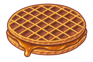 Watercolour doodle of a stroopwafel